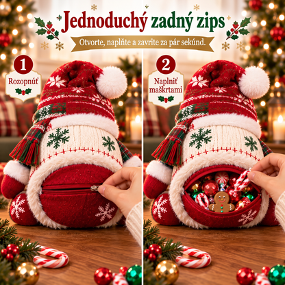 🎅🎄Posledný deň – zľava 50 %! 🍭Nádoba na sladkosti s vianočným motívom – opakovane použiteľný obal na dobroty a darčeky🦌Ideálna voľba pre deti