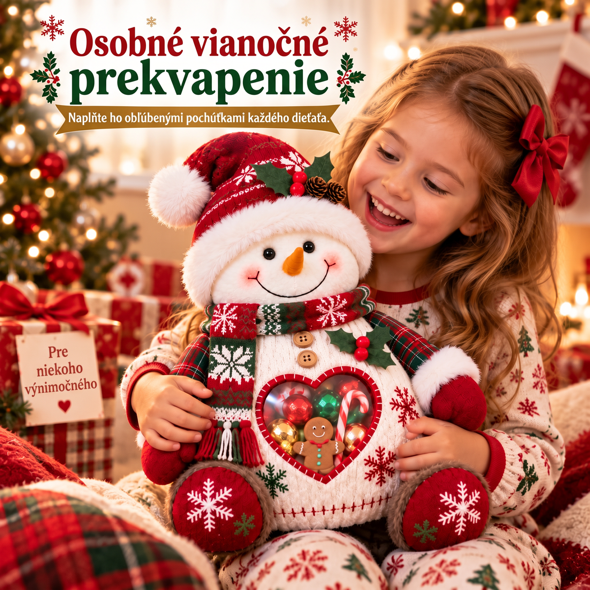 🎅🎄Posledný deň – zľava 50 %! 🍭Nádoba na sladkosti s vianočným motívom – opakovane použiteľný obal na dobroty a darčeky🦌Ideálna voľba pre deti