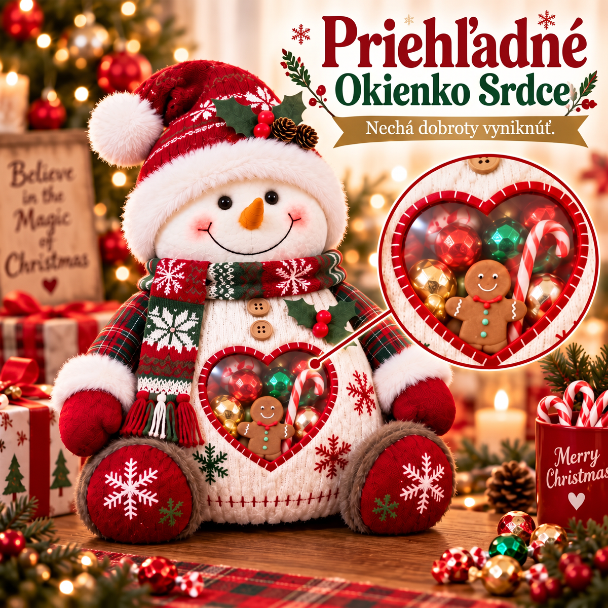 🎅🎄Posledný deň – zľava 50 %! 🍭Nádoba na sladkosti s vianočným motívom – opakovane použiteľný obal na dobroty a darčeky🦌Ideálna voľba pre deti