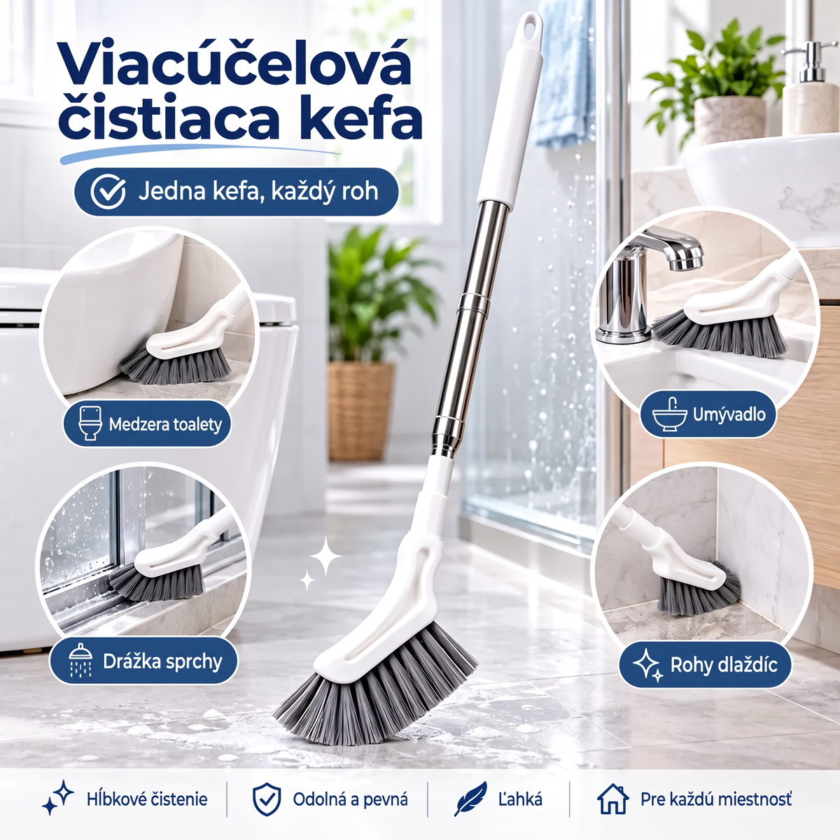 Teleskopická kefa na čistenie štrbín
