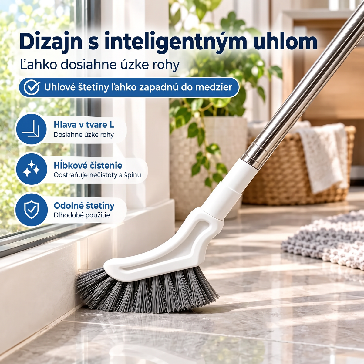 Teleskopická kefa na čistenie štrbín