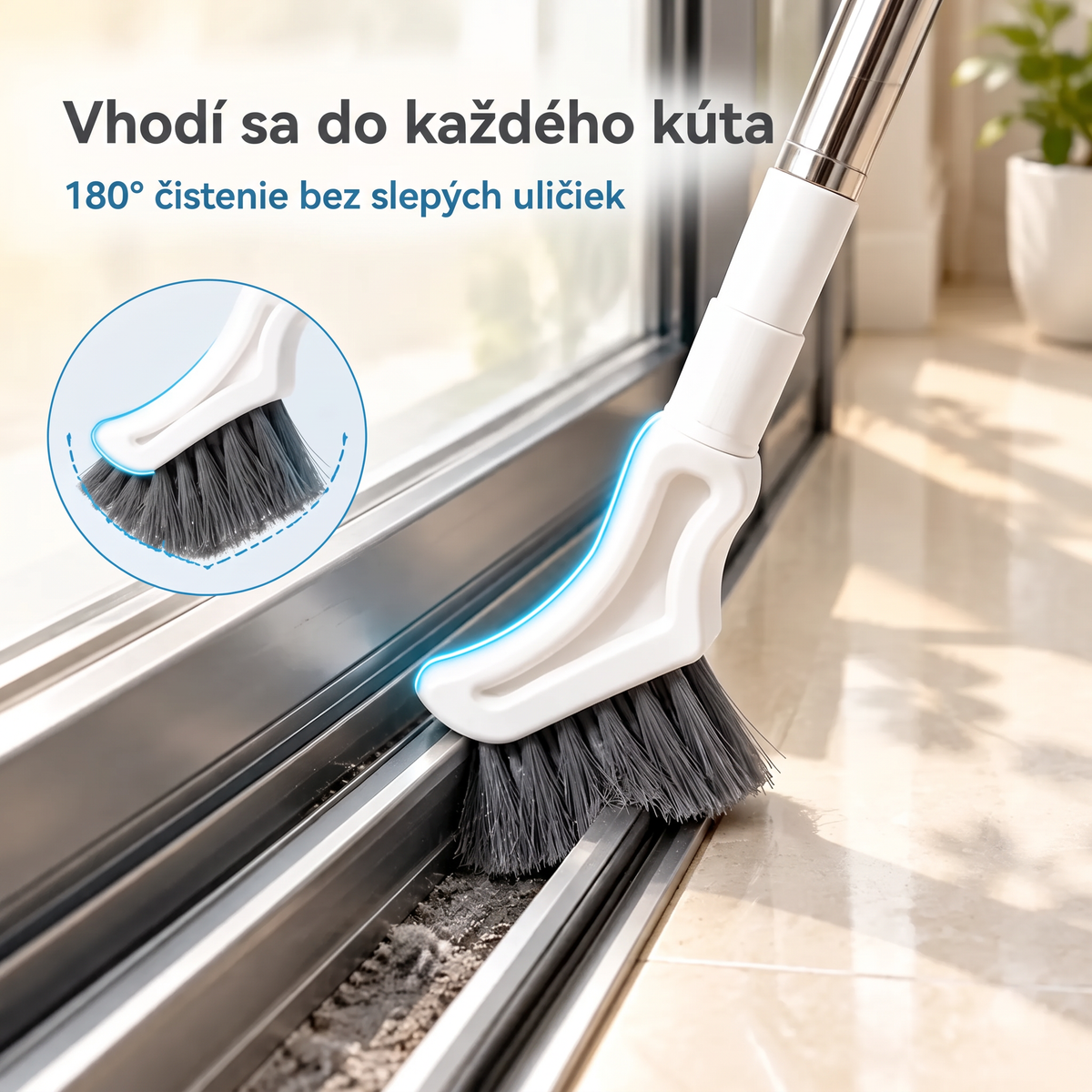 Teleskopická kefa na čistenie štrbín